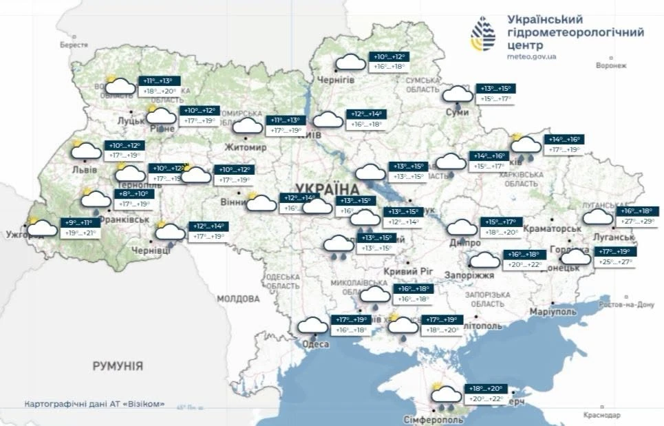 Невеликі дощі та хмарно з проясненнями: яку синоптичну ситуацію прогнозують на Сумщині та в Україні