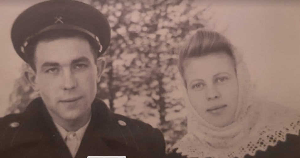 Молоде подружжя Шокунів. Фото 50-х років.