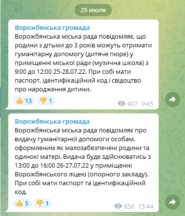 гуманітарка Ворожба