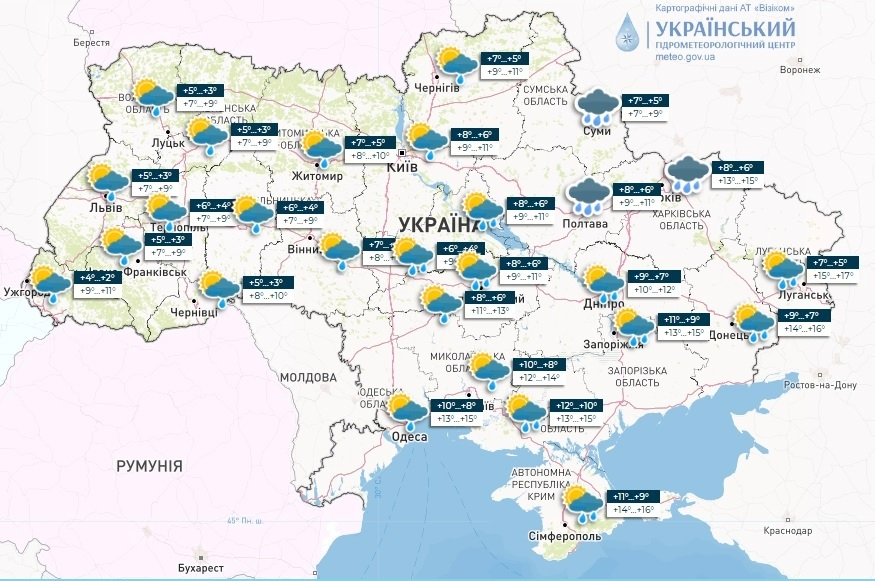 український гідрометцентр, прогноз погоди, погода в Україні